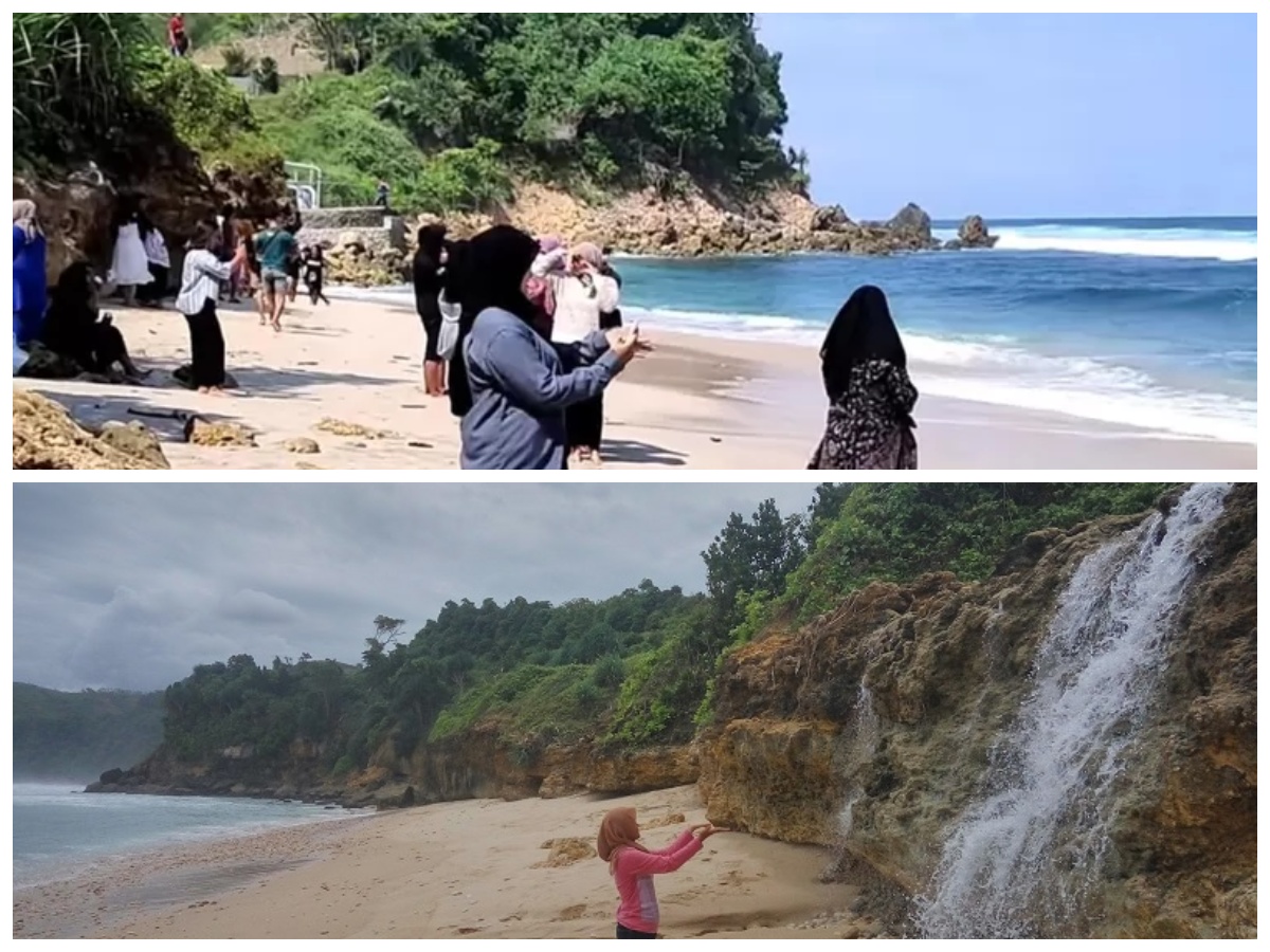 Mengagumkan, Pantai Pancar di Tulungagung Menawarkan Keindahan Alami yang Dihiasi Air Terjun yang Mempesona