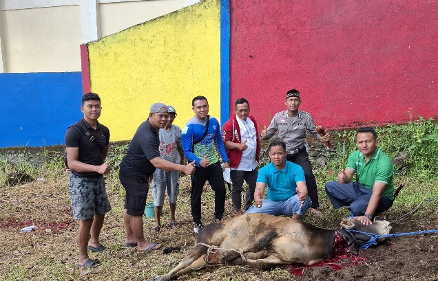 Hari Raya Idul Adha 1446 H, Polres Pagar Alam Sembelih 3 Ekor Sapi dan 16 Kambing