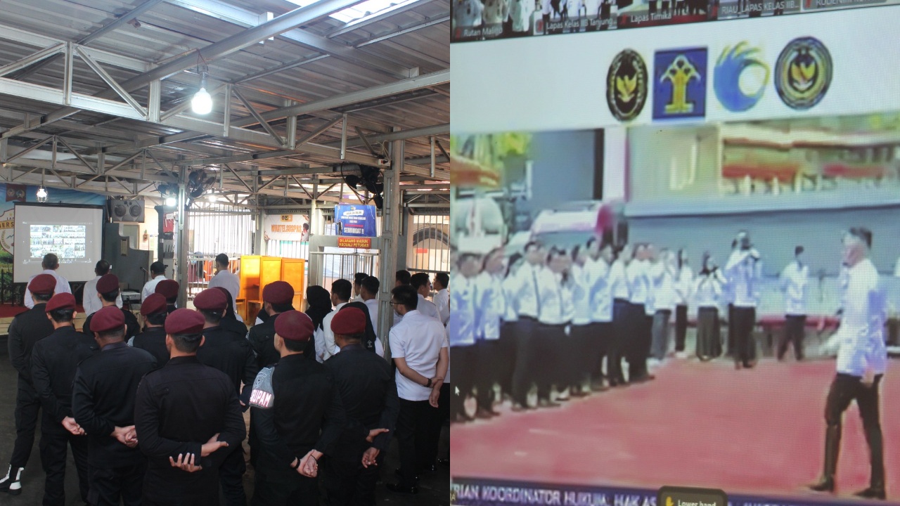 Lapas Kelas III Pagar Alam Ikuti Apel Bersama Kemenko Polhukam Bidang Hukum Imigrasi Pemasyarakatan!