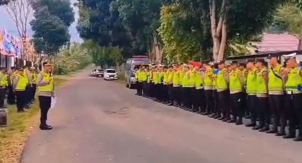 Jelang Penetapan Nomor Urut Paslon, Polres Pagar Alam Gelar Simulasi Pengamanan 