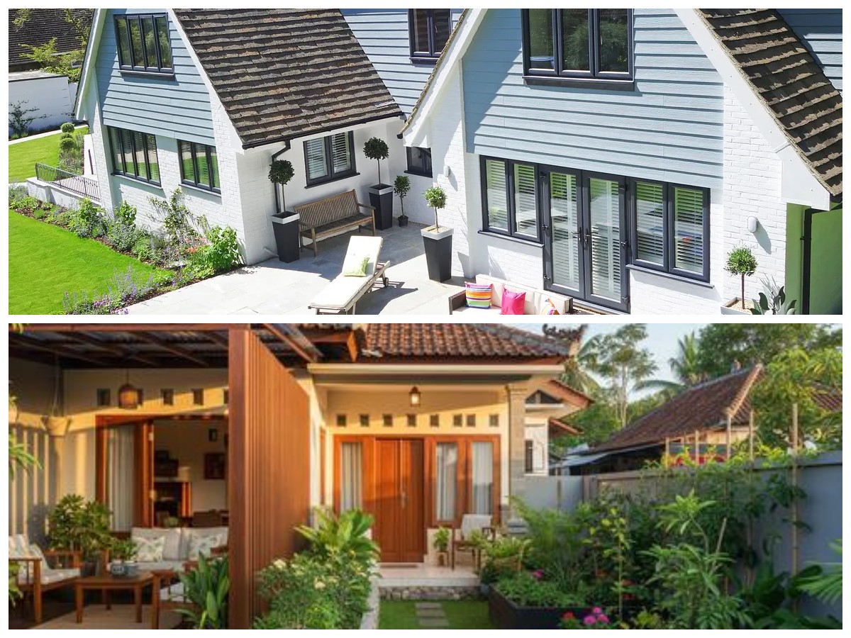 Rumah Mungil Nuansa Vila: Inspirasi Desain dengan Kebun Hijau dan Teras Samping