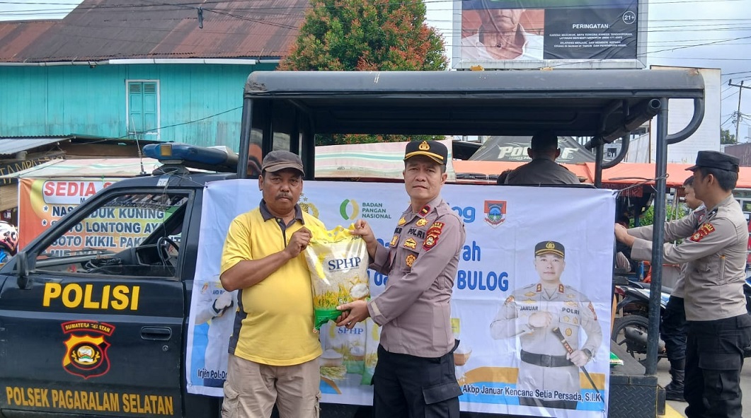 Polsek Pagar Alam Selatan Gelar GPM, 2 Ton Beras Medium SPHP Ludes
