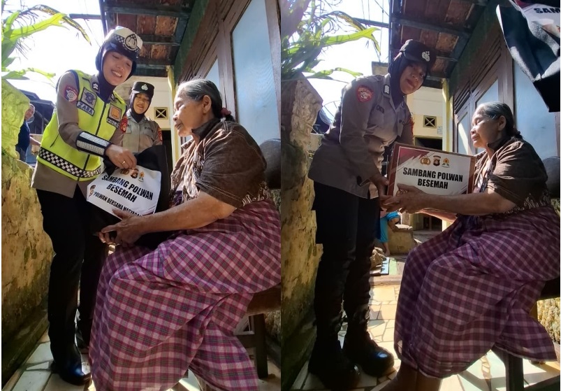 Komitmen Polri Melayani, Polwan Baksos Berbagi dengan Masyarakat Pagar Alam