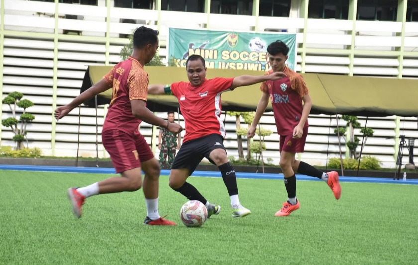 Pangdam Cup Mini Soccer Meriahkan HUT ke-79 Kodam II/Swj