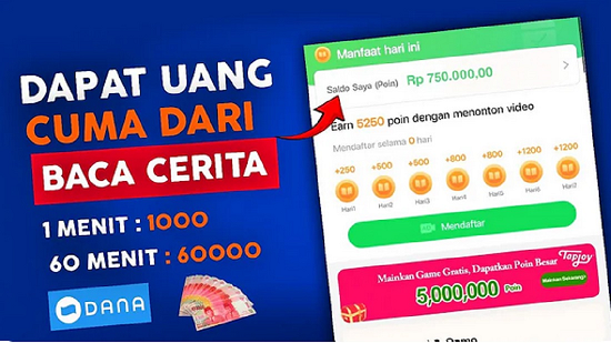 Aplikasi Penghasil Uang 2025! Siap Dapat 100 Ribu Hanya dengan Membaca?