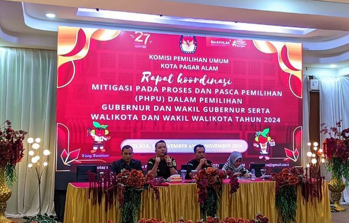 KPU Pagar Alam Gelar Rakor Mitigasi PHPU Pemilu 2024