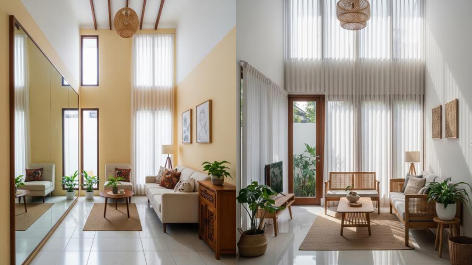 9 Model Ruang Tamu Sempit Ceiling Tinggi Agar Terlihat Mewah dan Anti-Pengap