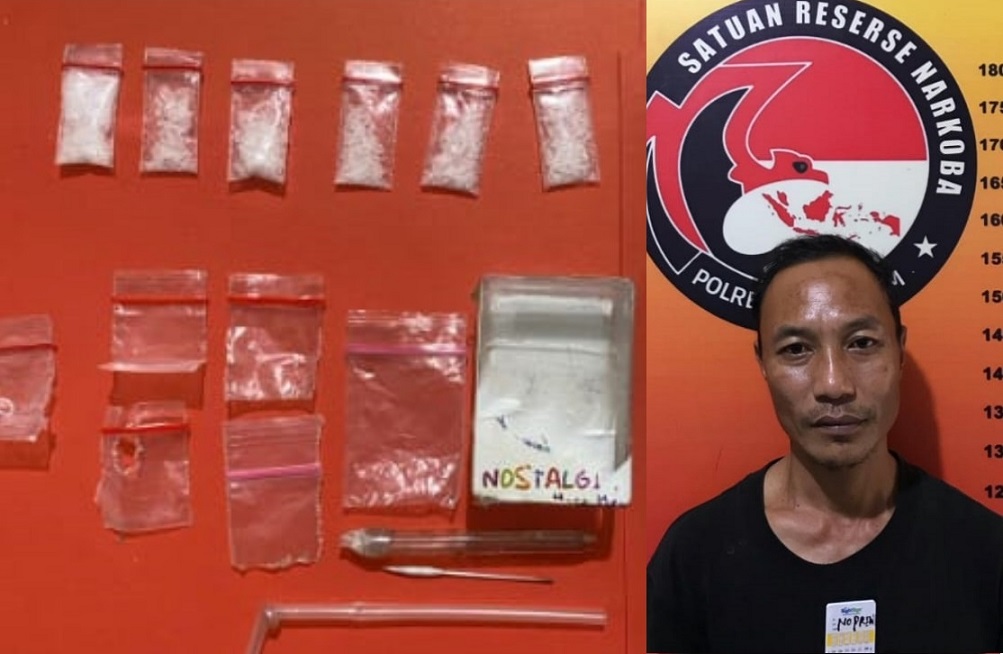 Gerebek Kediaman Pengedar, Satres Narkoba Amankan 6 Paket Sabu 