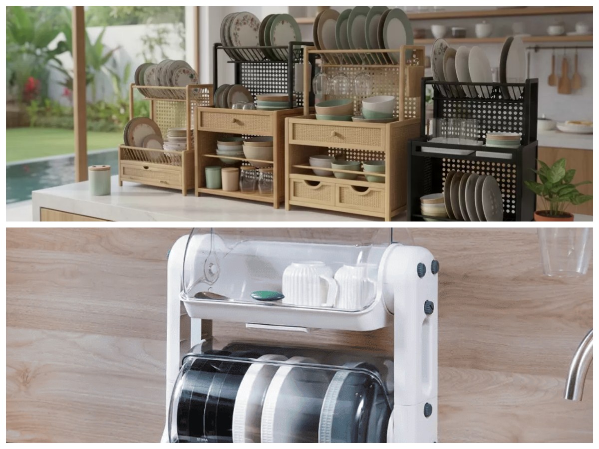 Tips Dapur Praktis: 7 Rak Piring yang Membuat Bersih-bersih dan Menyimpan Lebih Mudah