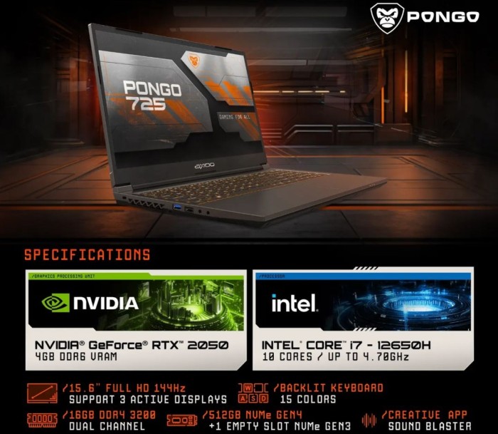 Ayo Cek Laptop Axioo Pongo 725, Cocok Banget Buat Gaming Dengan Spek Berkualitas! 