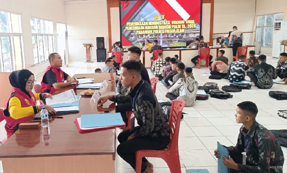 Libatkan Pegawas Eksternal, 34 Pelamar Bintara Brimob Polri Lulus Rikmin Awal di Mapolres Pagar Alam