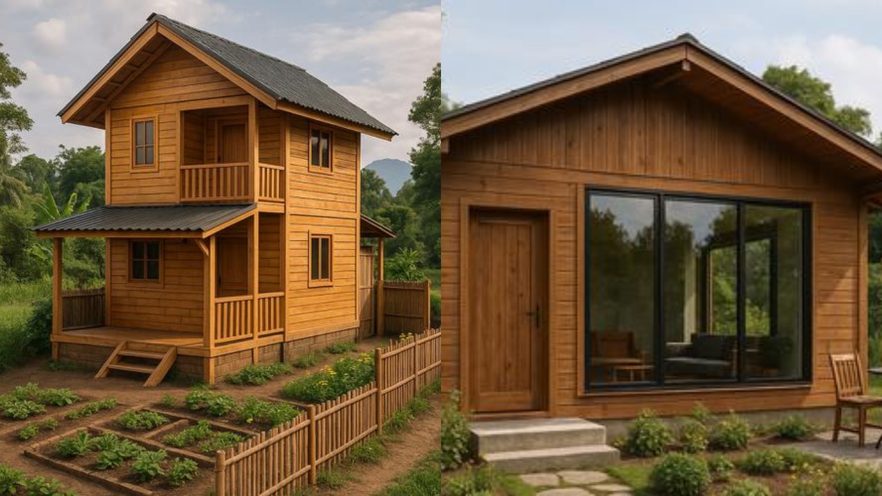 Rumah Kayu Minimalis di Kampung, Sederhana dengan Kebun Mini yang Menawan!