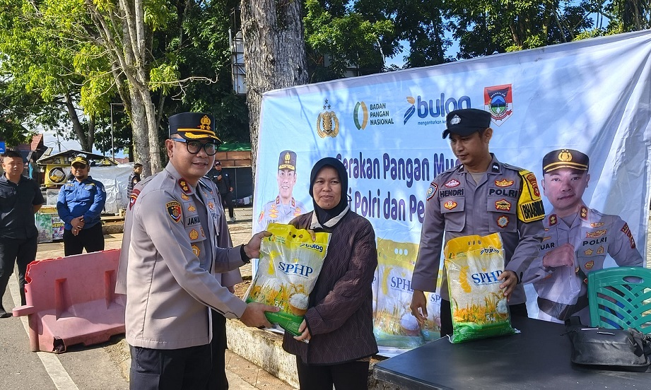 Polsek Pagar Alam Utara Distribusikan Beras Murah, Masyarakat Sambut Antusias Bilangnya Begini