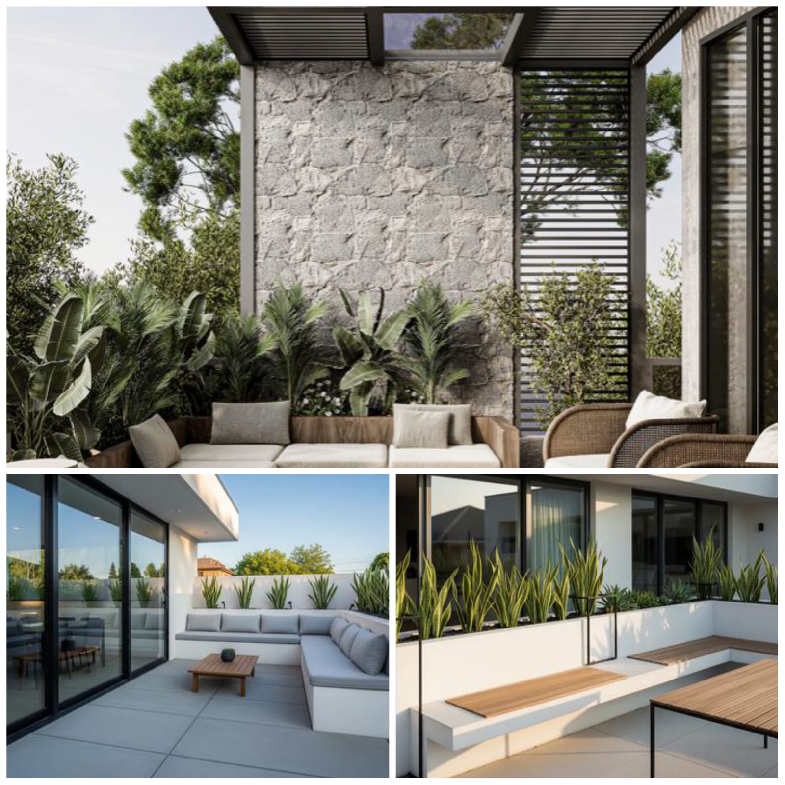 Tak Perlu Banyak Furnitur, Ini 8 Desain Teras Rumah dengan Dudukan Menyatu Dinding