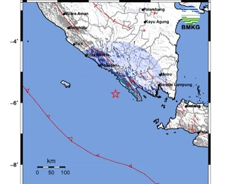 Gempa Berkekuatan 4,8 Magnitudo Guncang Wilayah Pesisir Barat, Lampung