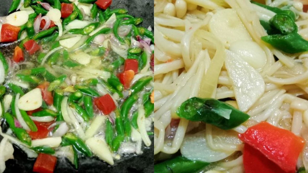 Yakin Ngga Mau Nyoba! Resep Tumis Jamur Enoki Cabai Hijau, Praktis dan Gampang Dibuat