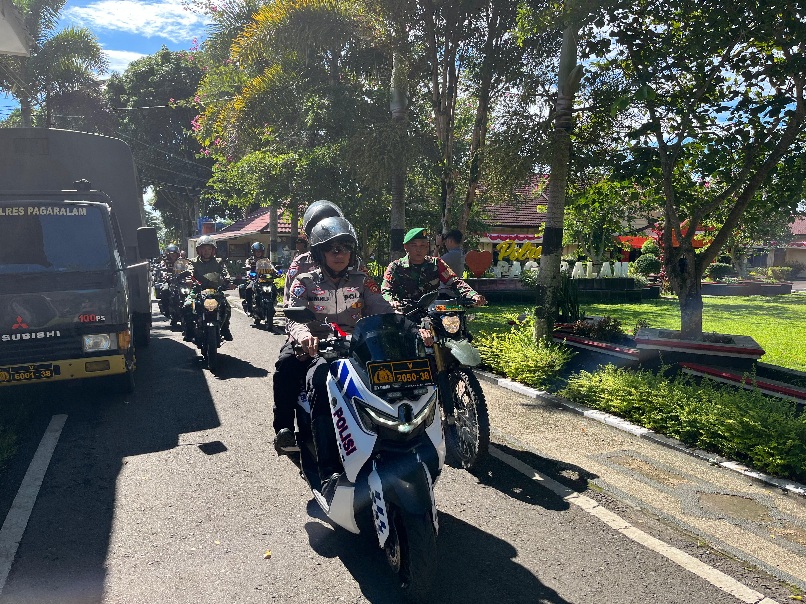 Pagar Alam Siaga 1, Tim Gabungan TNI - Polri Patroli Skala Besar