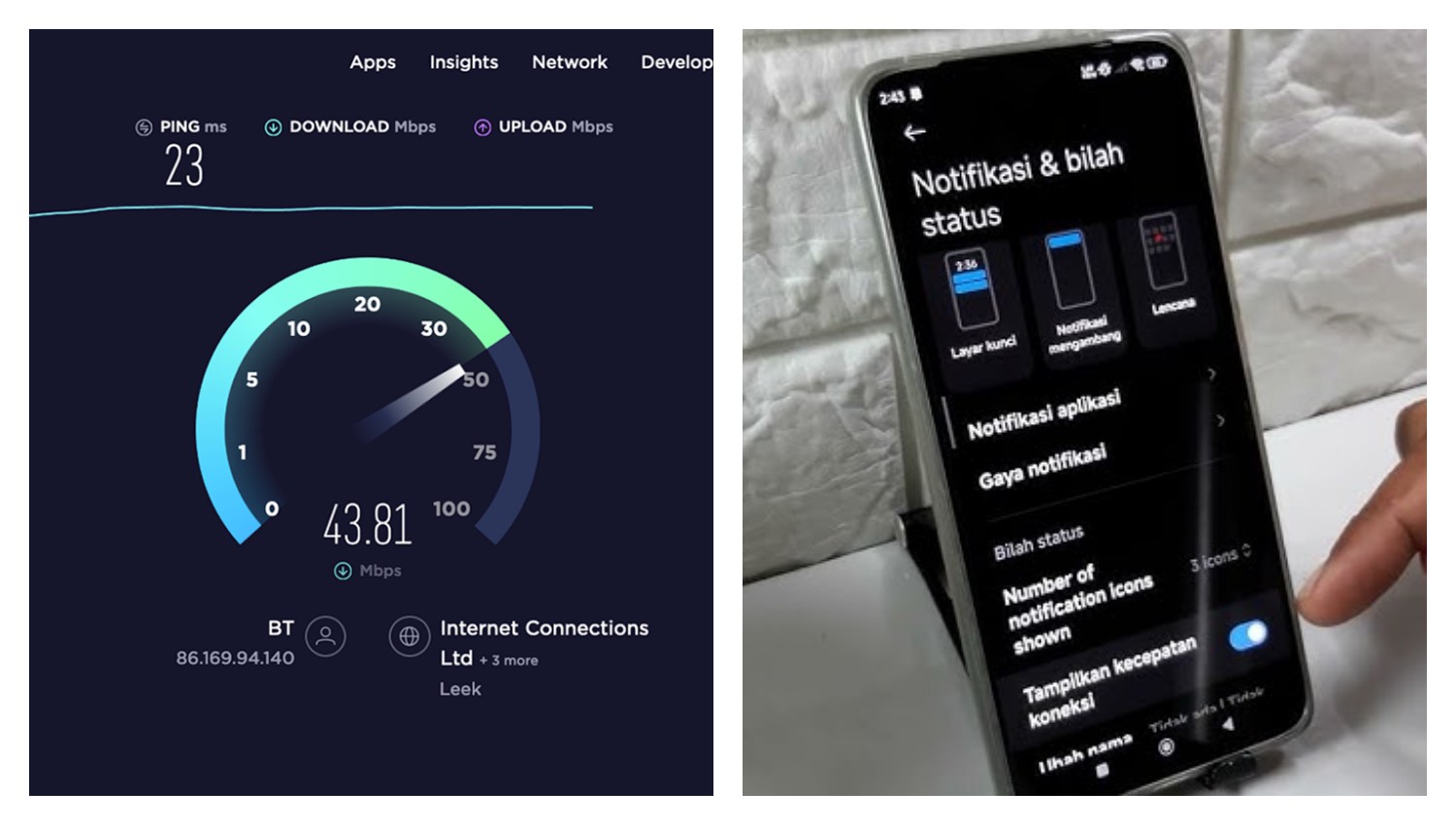 Cara Praktis Menampilkan Kecepatan Internet di Status Bar HP Android