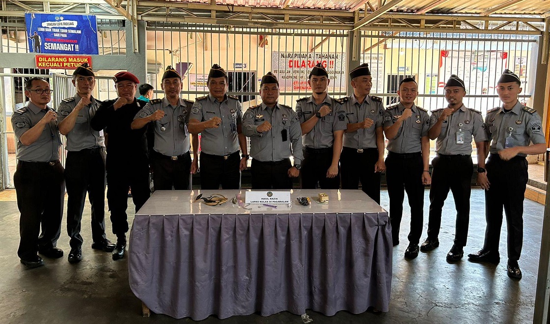 Usai Deklarasi Zero Halinar, Lapas Pagar Alam Giatkan Razia di Kamar Hunian WBP