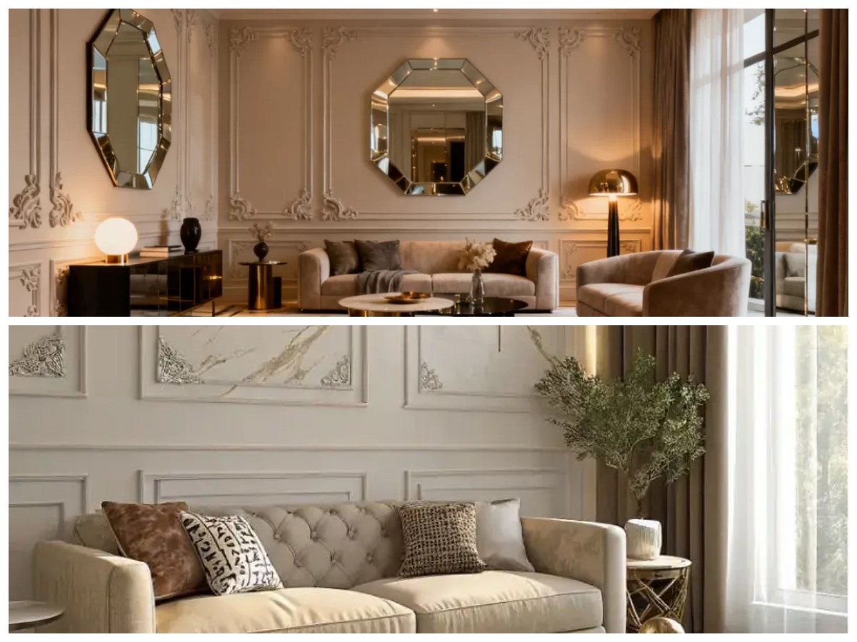 13 Inspirasi Wall Moulding Modern yang Bikin Ruang Tamu Minimalis Makin Elegan