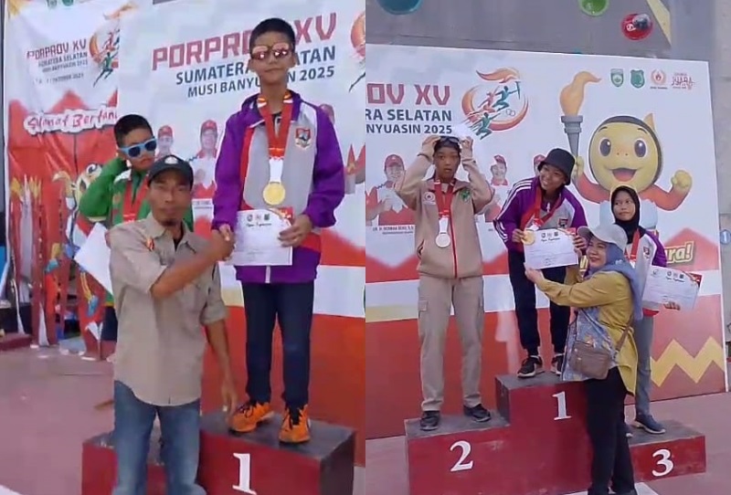 Borong 14 Medali, Atlet Wall Climbing Pagar Alam Sumbang 2 Emas