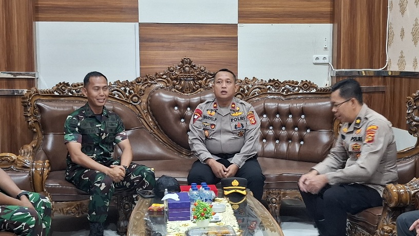 Terima Kunjungan Danyon 141/AJYP, Kompol Wahyu : Polres Pagar Alam Kawal Pembangunan SMA Taruna