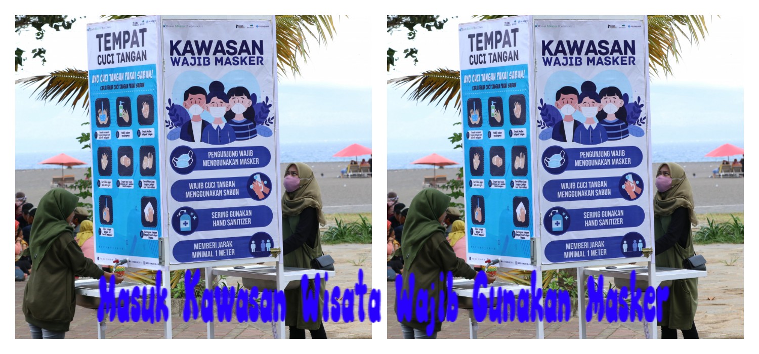 Masuk Kawasan Wisata Wajib Gunakan Masker