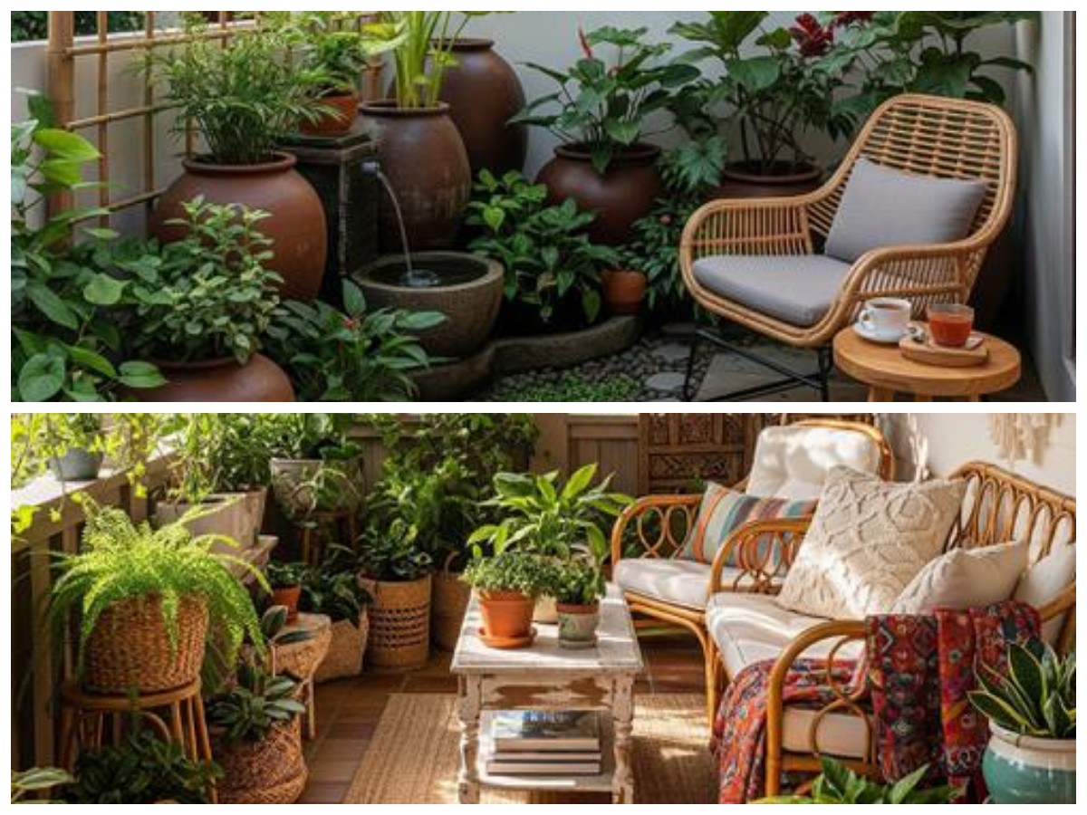Sulap Teras Jadi Oase Hijau! Inspirasi Taman Mini dan Kursi Rotan yang Estetik