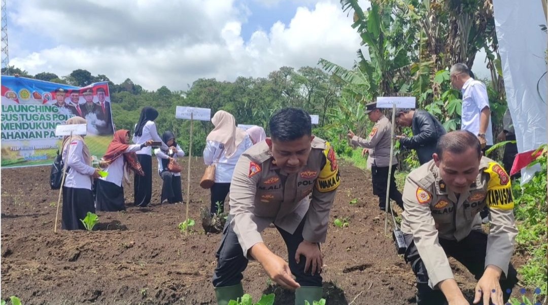 Kapolres Pagar Alam Lounching Gugus Tugas Polri, Mendukung Ketahanan Pangan Nasional