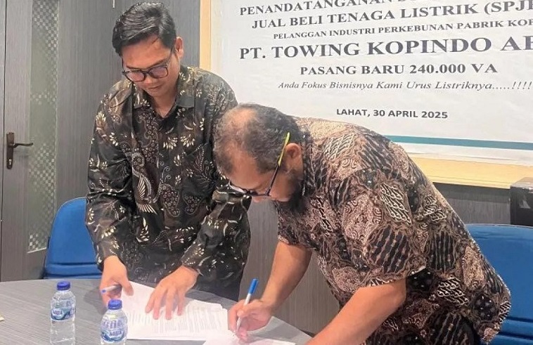 Gandeng PLN UP3 Lahat, Pabrik Kopi Ini Mengolah Ratusan Ton Greenbin Perbulannya