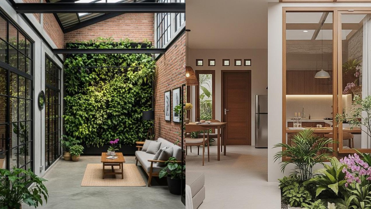 Desain Rumah Kecil Tapi Nyaman, Hadirkan Taman Dalam Rumah untuk Suasana Asri!