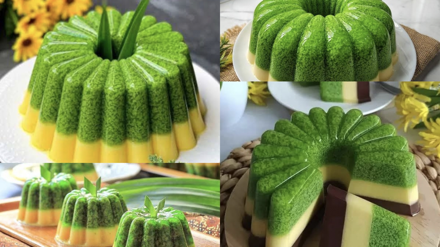 Puding Lumut Pandan Lapis Mentega, Dessert Cantik dan Lezat di Rumah