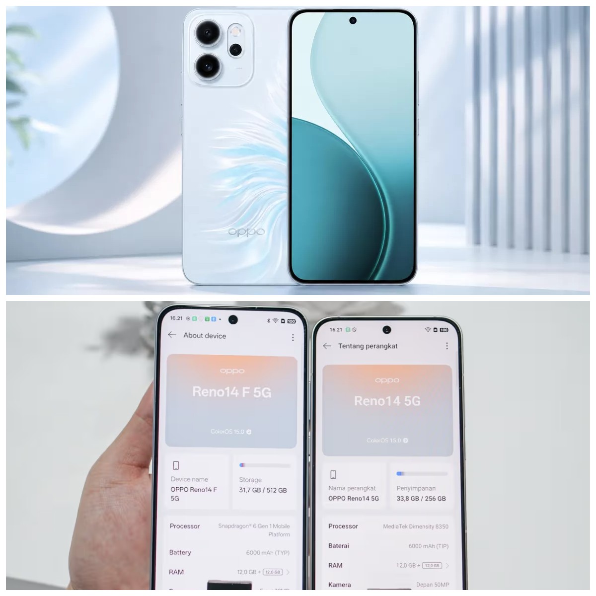 Performa vs Desain! Ini Perbedaan Paling Terasa Antara Redmi Note 14 5G dan OPPO Reno14 F 5G