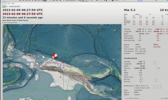 Jaypura Diguncang Gempa Magnitudo 5.4, Empat Warga Meninggal