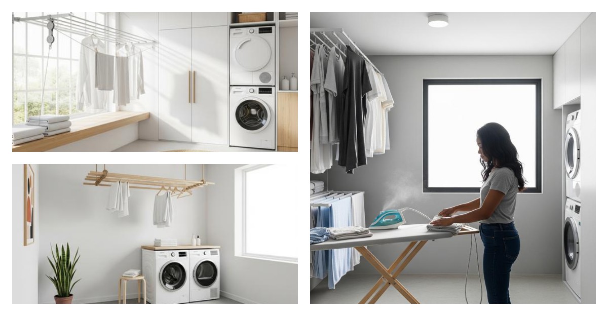 Model Ruang Cuci dengan Jemuran Gantung Minimalis: Solusi Praktis dan Efisien untuk Hunian Modern!