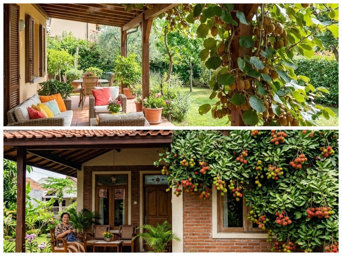Teras Asri dan Sejuk! Ide Tanaman Buah Rambat untuk Dinding Rumah yang Estetik