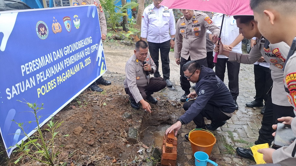 Dukung Program MBG, Kapolres Pagar Alam Pimpin Groundbreaking Dapur Gizi