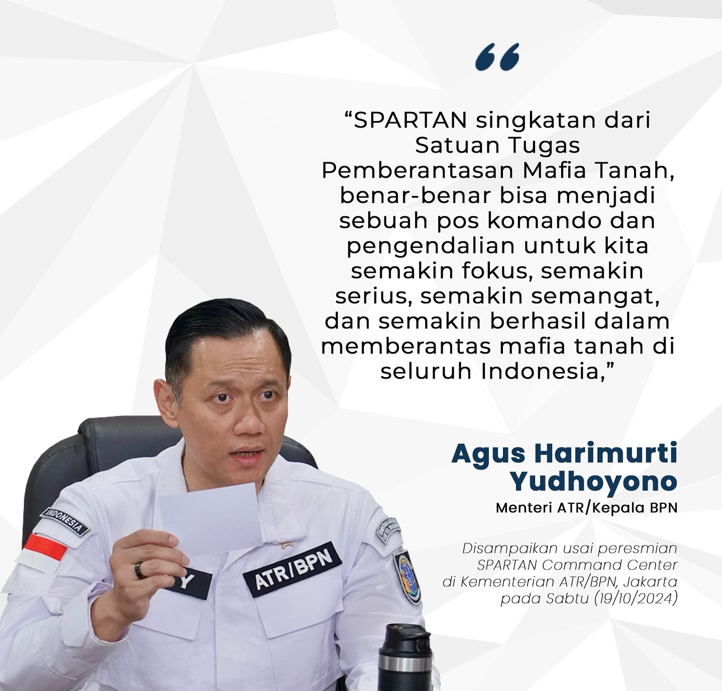 Hari Terakhir Bekerja, Menteri AHY Ingin Mafia Tanah Terus Diperangi