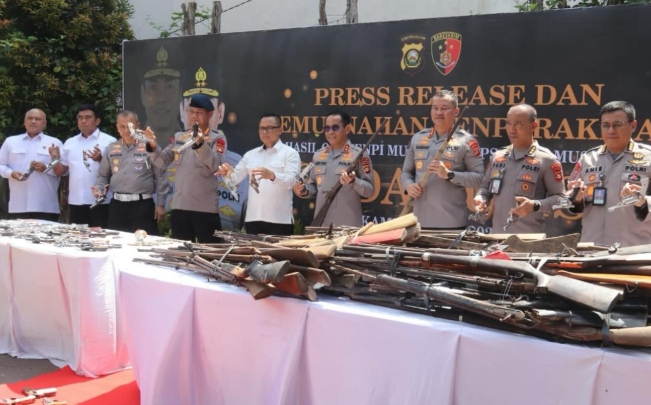 Polda Sumsel Musnahkan 614 Pucuk Senpira, Ternyata Amunisi Ilegal Sebanyak Ini