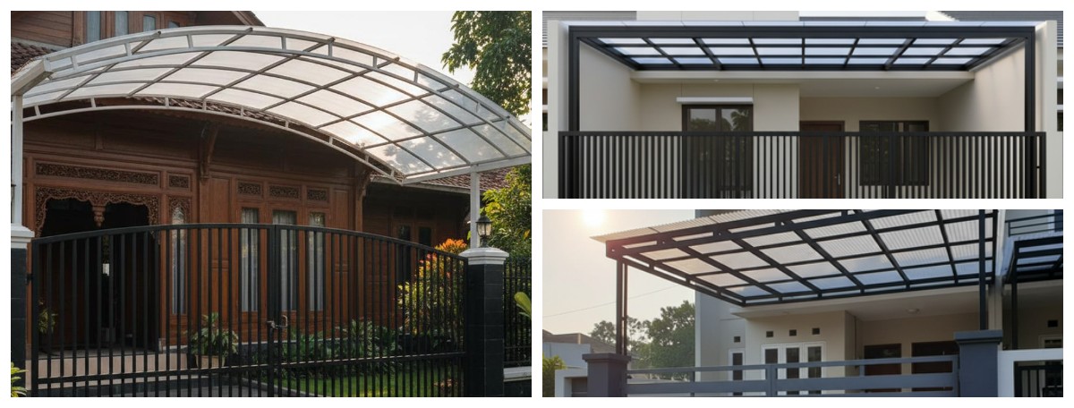 Solusi Pagar Rumah Modern: 7 Ide Kombinasi Besi dan Kanopi Transparan