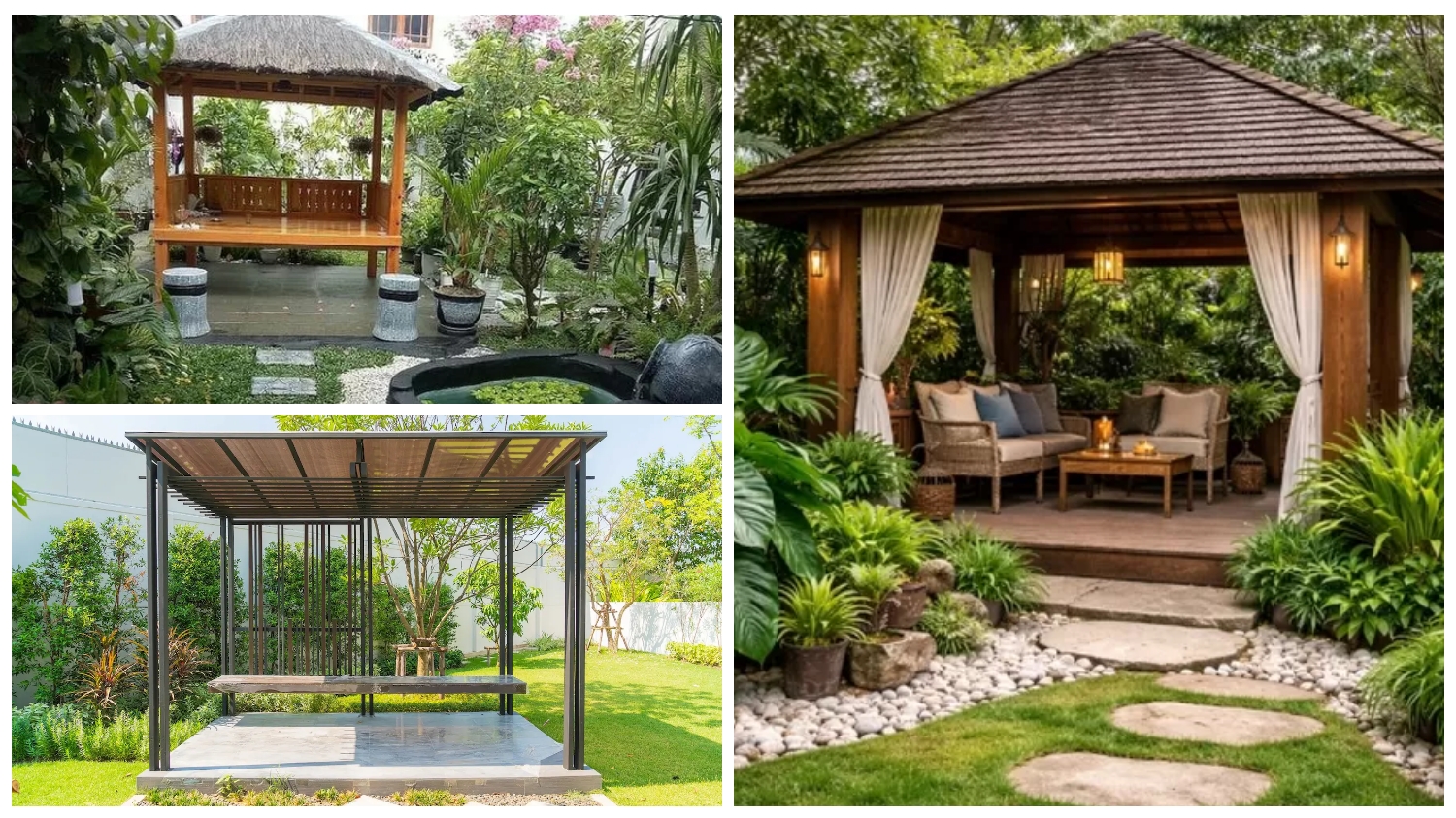 Nuansa Resort di Rumah! 7 Inspirasi Kebun Mini Dekat Gazebo Belakang