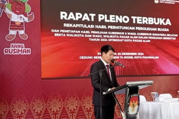 Komitmen KPU Pagar Alam Jaga Demokrasi, Rapat Pleno Terbuka Pemilukada ...