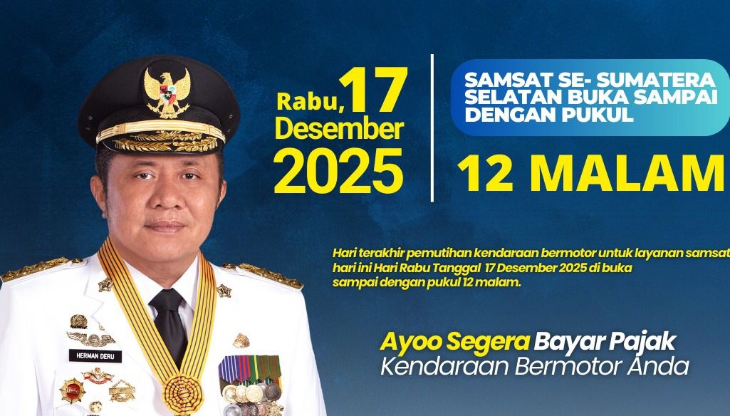 Hari Terakhir Pemutihan Pajak Kendaraan, Samsat Sumsel Layani Warga Hingga Tengah Malam