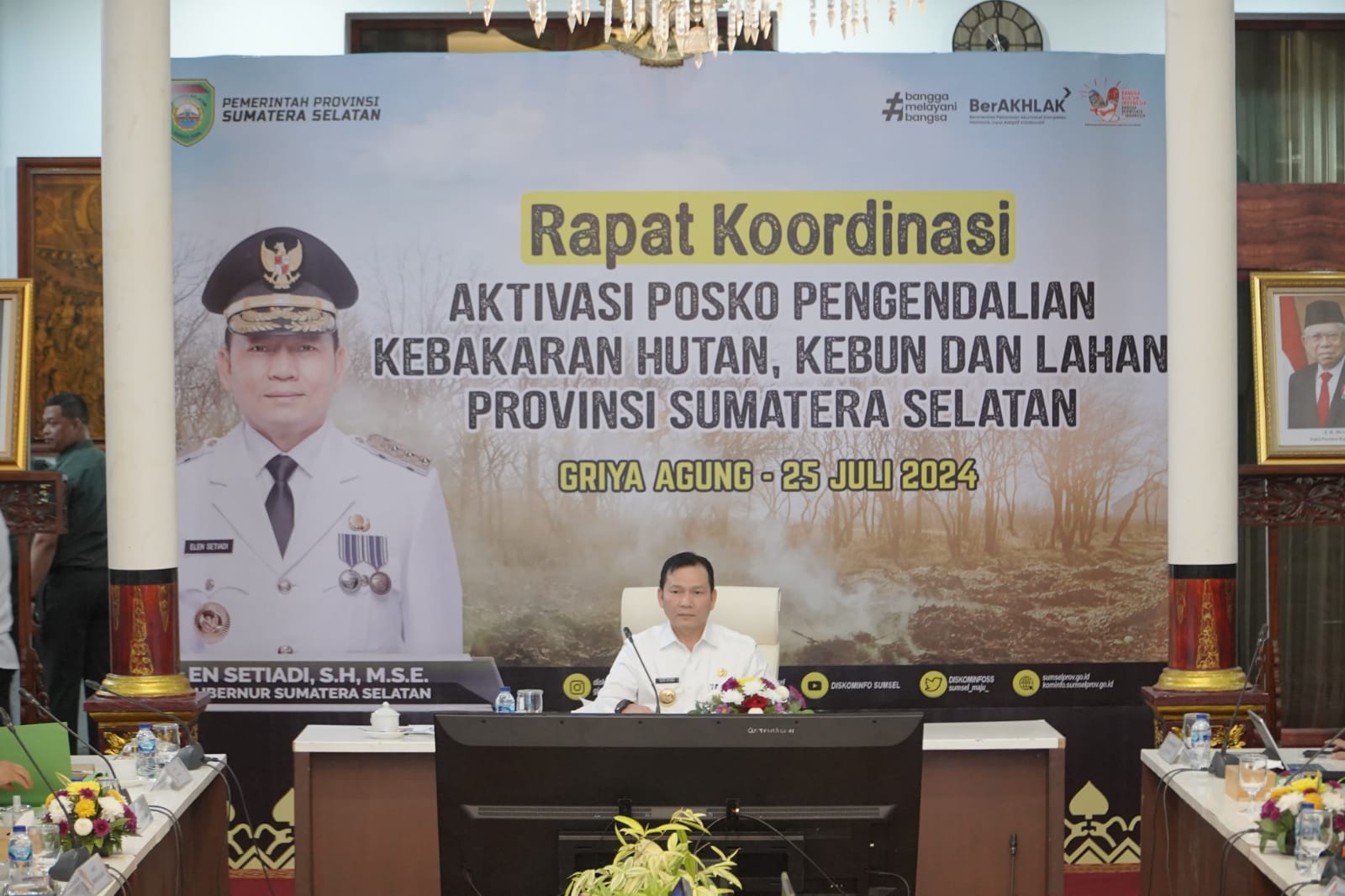 Rakor Pengendalian Karhutla, Pj Gubernur Sumsel Dukung Optimalisasi Pencegahan di Sumatera Selatan