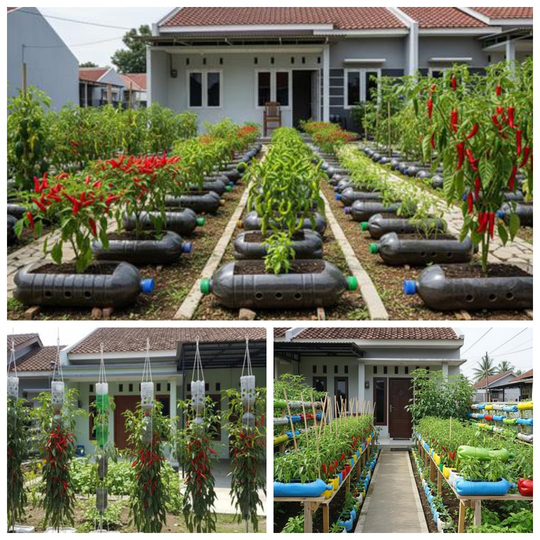 Modal Botol Bekas, Halaman Jadi Cantik! 8 Inspirasi Kebun Cabai Kekinian!