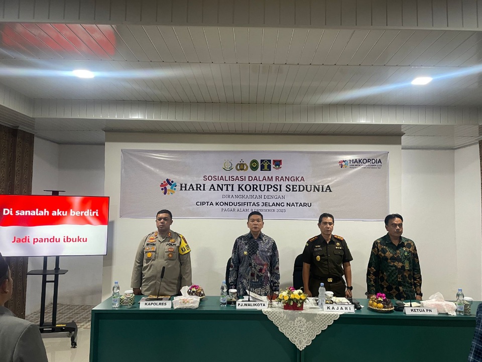 Kapolres Pagar Alam Hadiri Peringatan Hakordia 2023, AKBP Erwin Irawan : Bersinergi Berantas Korupsi