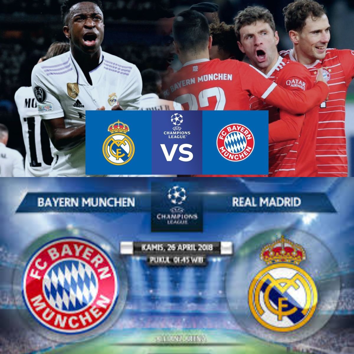 Real Madrid vs Bayern Munchen, Siapakah yang Akan Melaju ke Final?