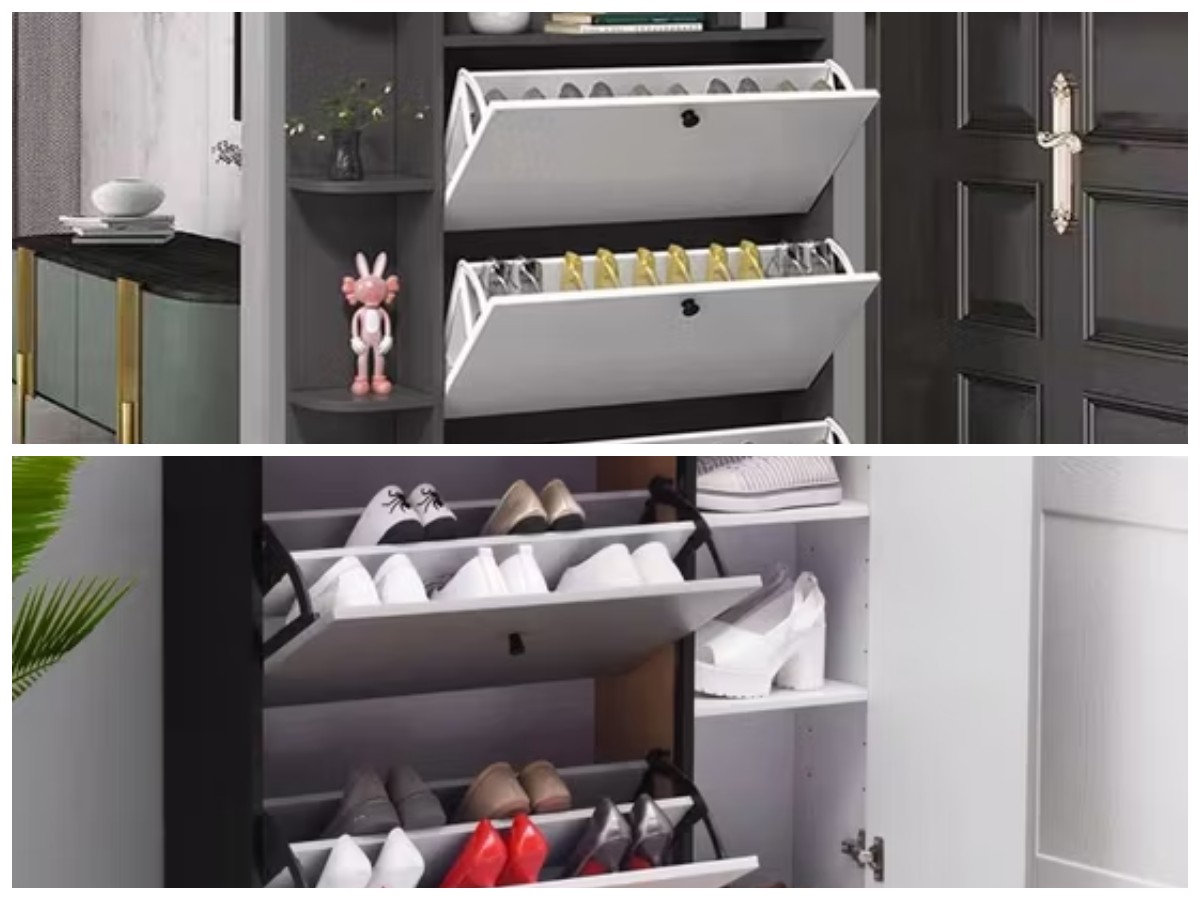 Solusi Area Pintu Tak Sempit Lagi, Ini 6 Model Lemari Sepatu Ramping dan Fungsional