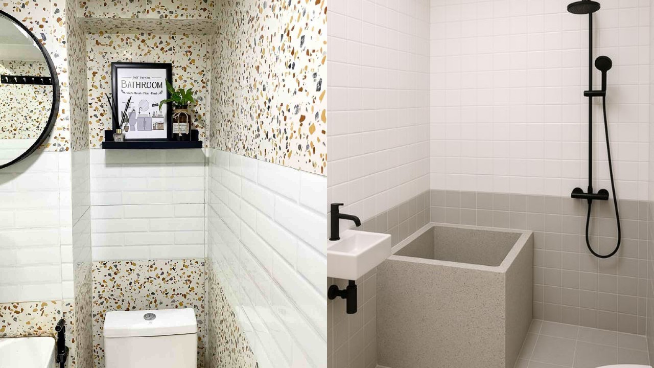 Kamar Mandi Minimalis Modern dengan Bak Mandi Teraso, Bikin Tampilan Lebih Berkelas!