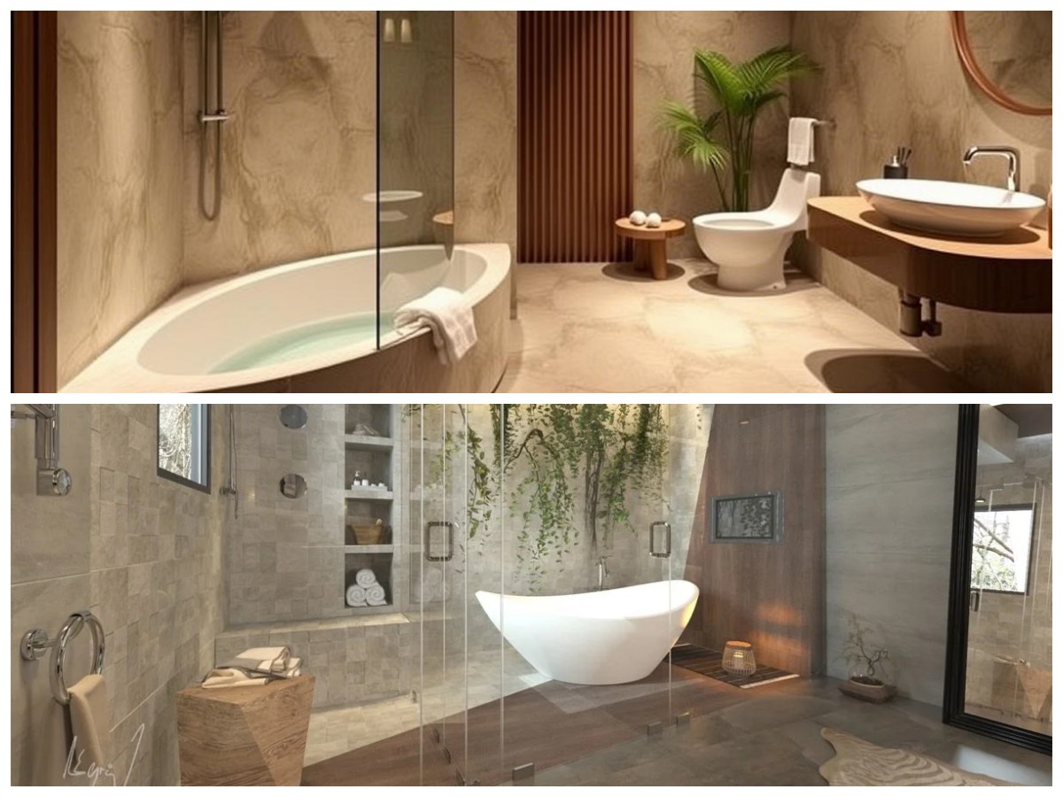 Nuansa Hotel Bintang Lima! Ide Desain Kamar Mandi Minimalis dengan Bathtub dan Shower